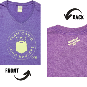 Team Covid Long Haulers Foundation-Circle Logo Front-V Neck Tee