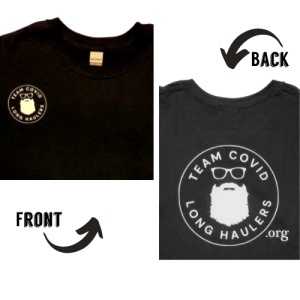 Team Covid Long Haulers Foundation-Circle Logo Front and Back-Crew Neck Tee